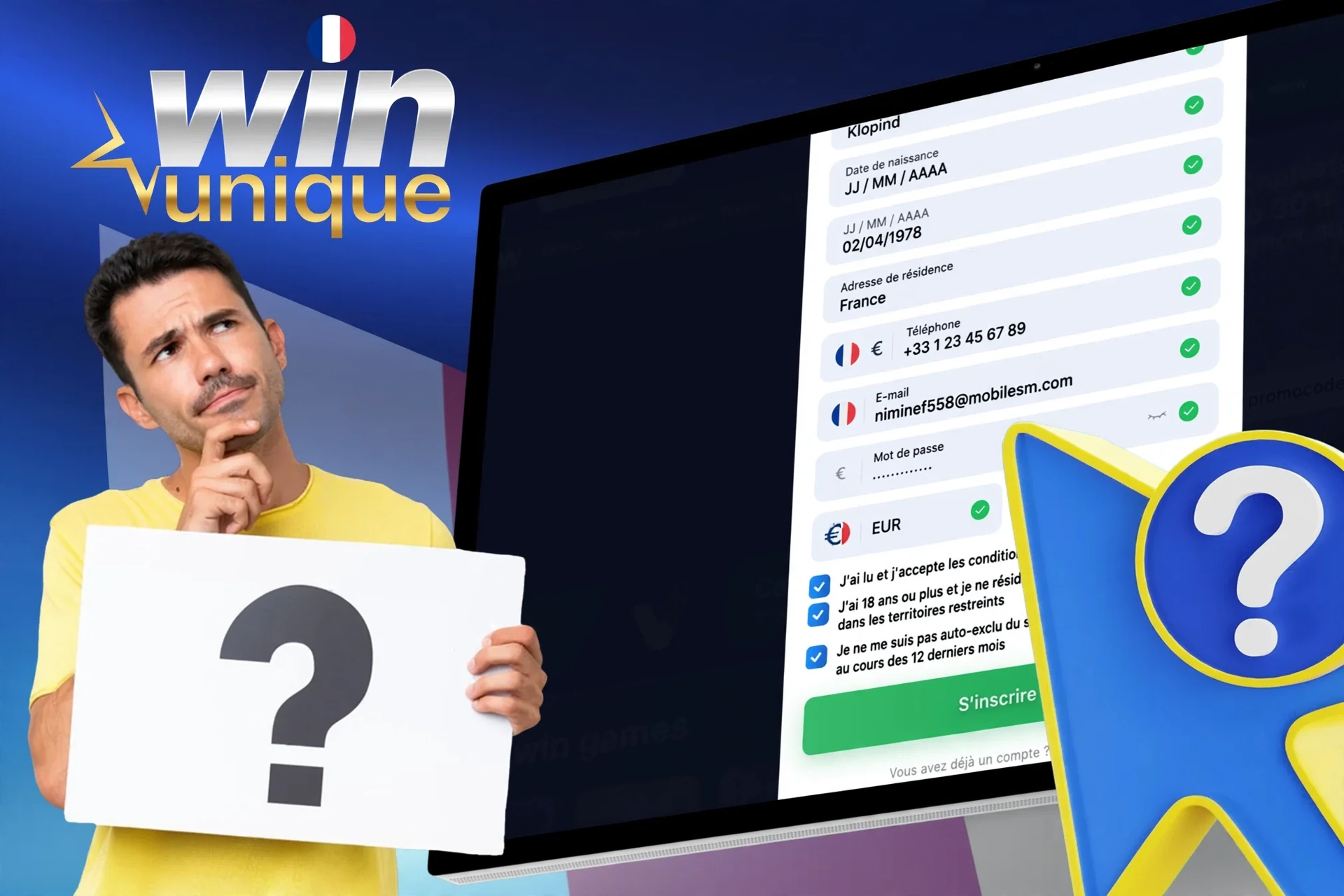 Step-by-step description of the registration process on the website or app